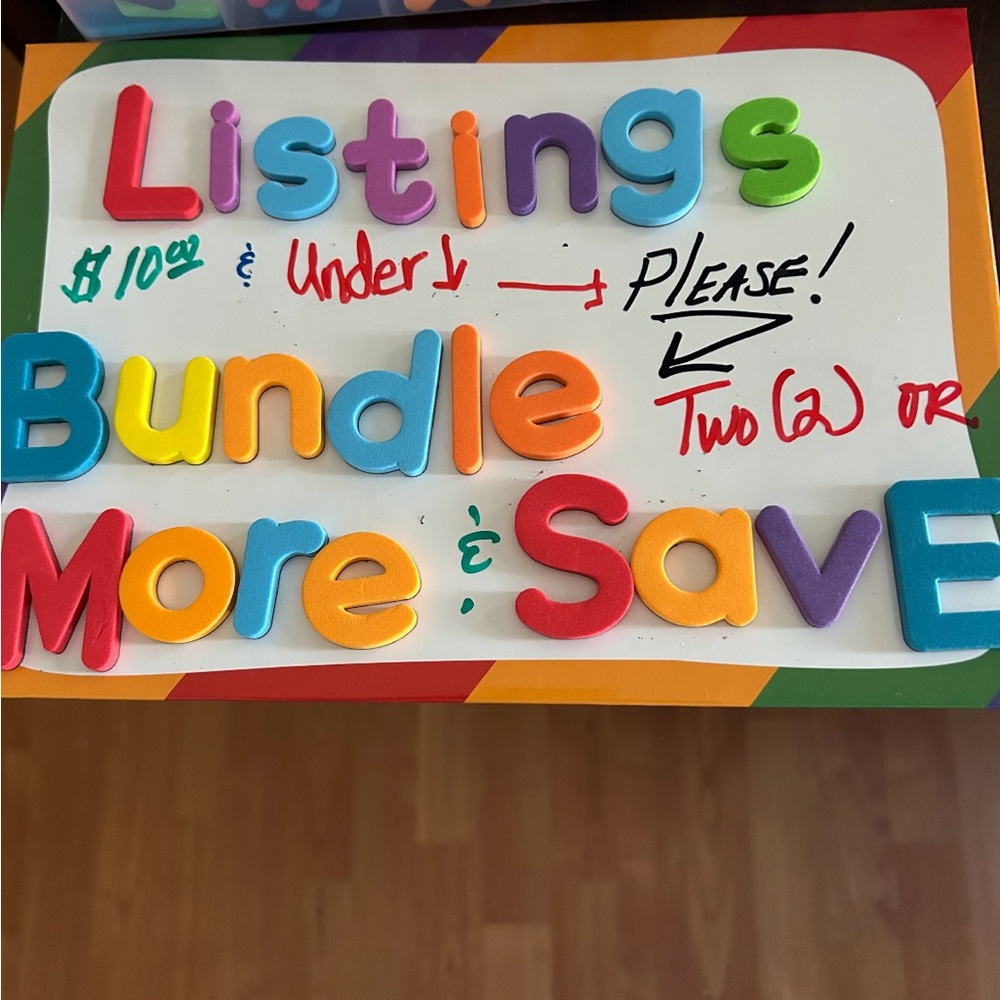 Bundle Two (2) or More Listings Marked $10.00 or Less For More Savings